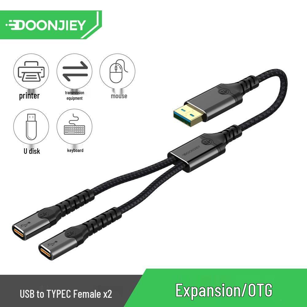 Type-C Multi-Function Docking Station: 1-to-3 Extender & Charger Splitter