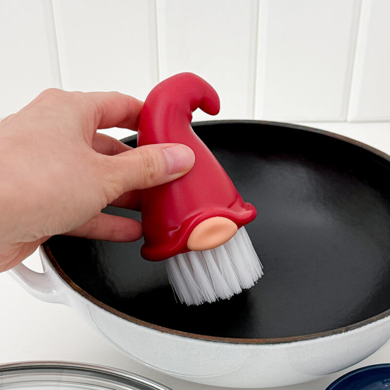Dwarf Kitchen Pot Brush Vegetable Washing Brush with Stand