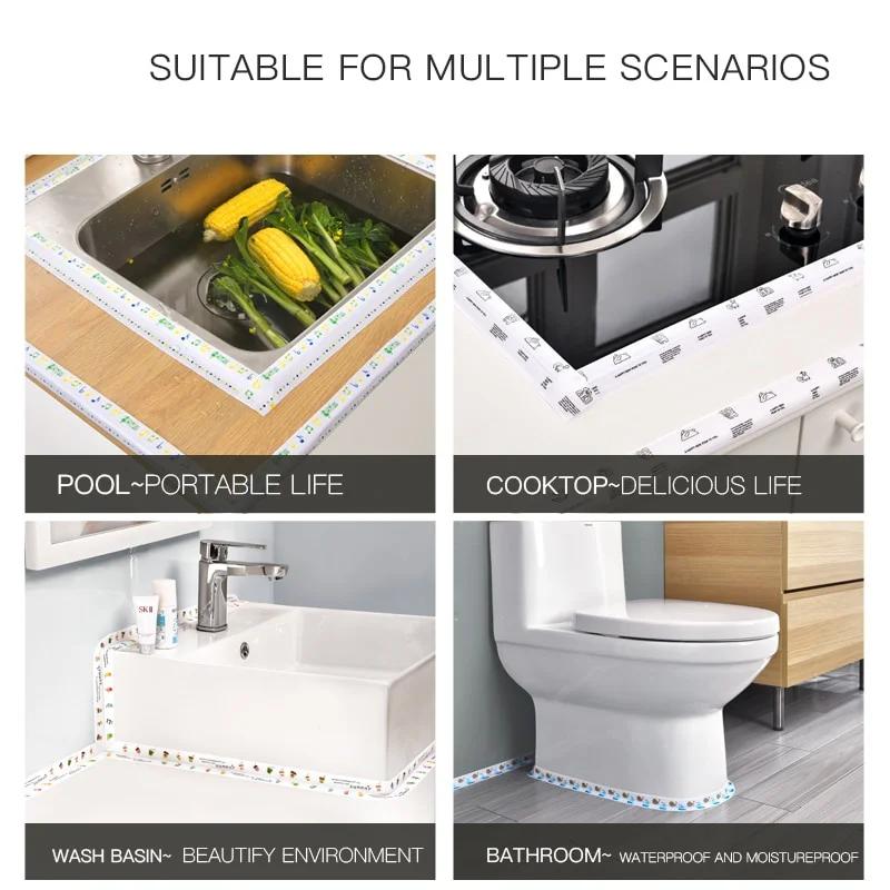 Küchenspüle Wasserdichter Aufkleber Schimmelabweisendes Transparentes Klebeband Badezimmer Arbeitsplatte Toilette Fuge Selbstklebende Nahtaufkleber