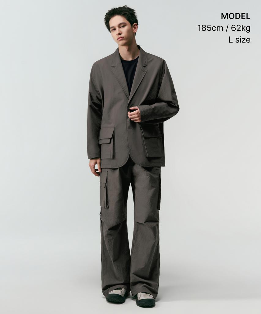 Musinsa Standard [City Leisure] Loose Fit Utility Blazer [Mud Grey]