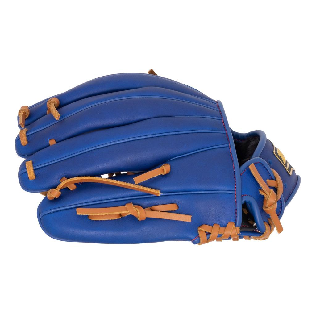 ZETT Youth Softball Ground Royal Blue x Oak Size L heights BJG762650 Glove, Hero, All-Around, Right-Handed Throw, Brown, (For 140-155cm),