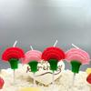 Creative Mother's Day Cake Decoration Simulated Carnation Candle Party Fantasy Flower Birthday Candle Set