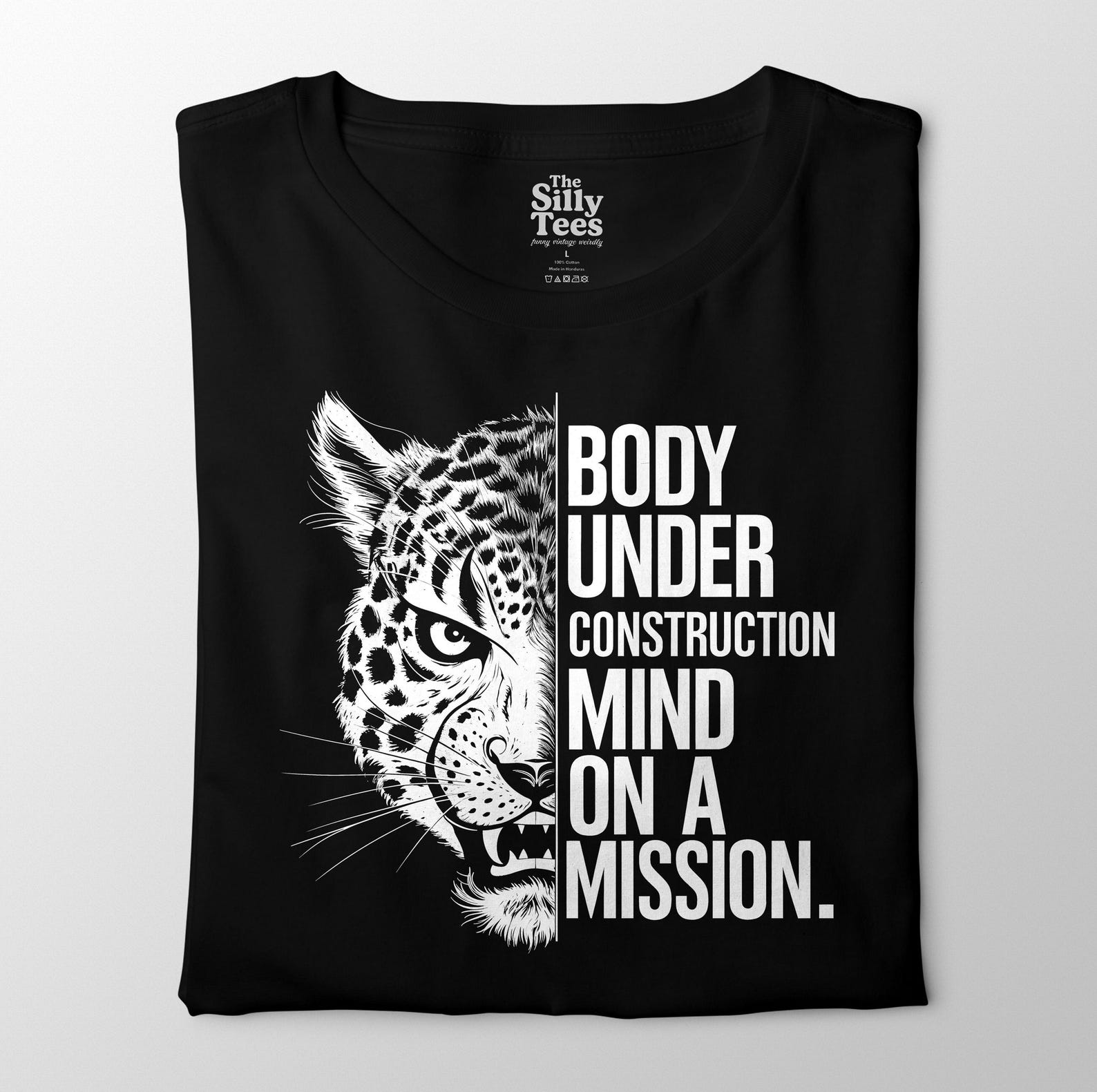 Leopard Workout Shirt: Gym Motivation Fitness Tee S