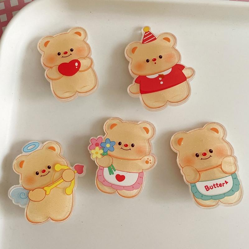 Mädchen Haarspange mit Butterbär Frauen Kind Haarspangen Bären Kopfschmuck Haarspangen Herzform Süß 2000er Mädchen Haarnadel