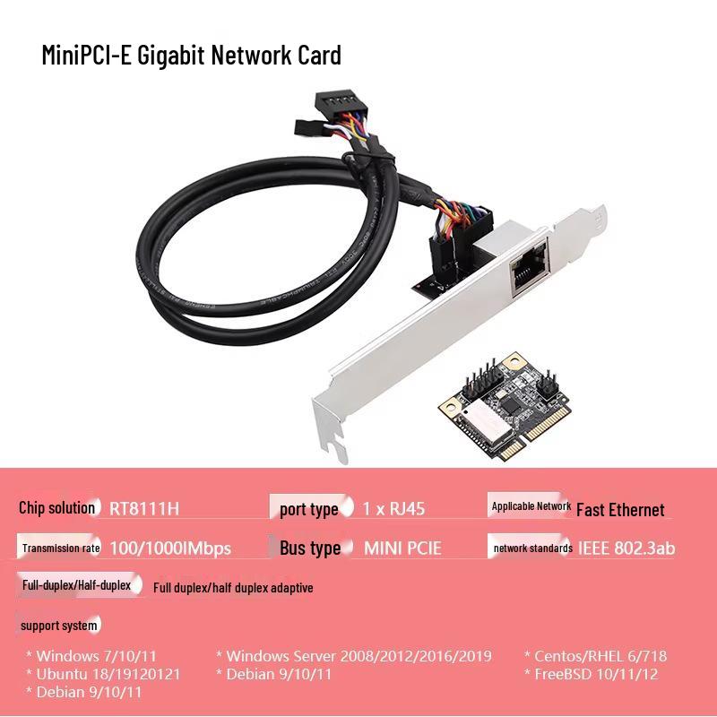 M.2 2.5G/1G High-Speed PCIe RJ45 Network Card for Desktop