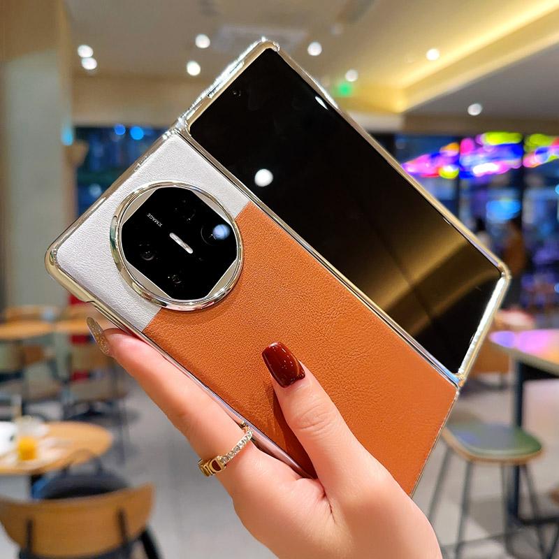 For Huawei Mate X6 Case Luxury PU Leather Skin Plating Protective Back Cover Case For Huawei Mate X6 X5 X3 X2 Phone Shell