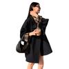 Women's Petite Color Block Short Trench Coat - 2025 Early Autumn Korean and British Style