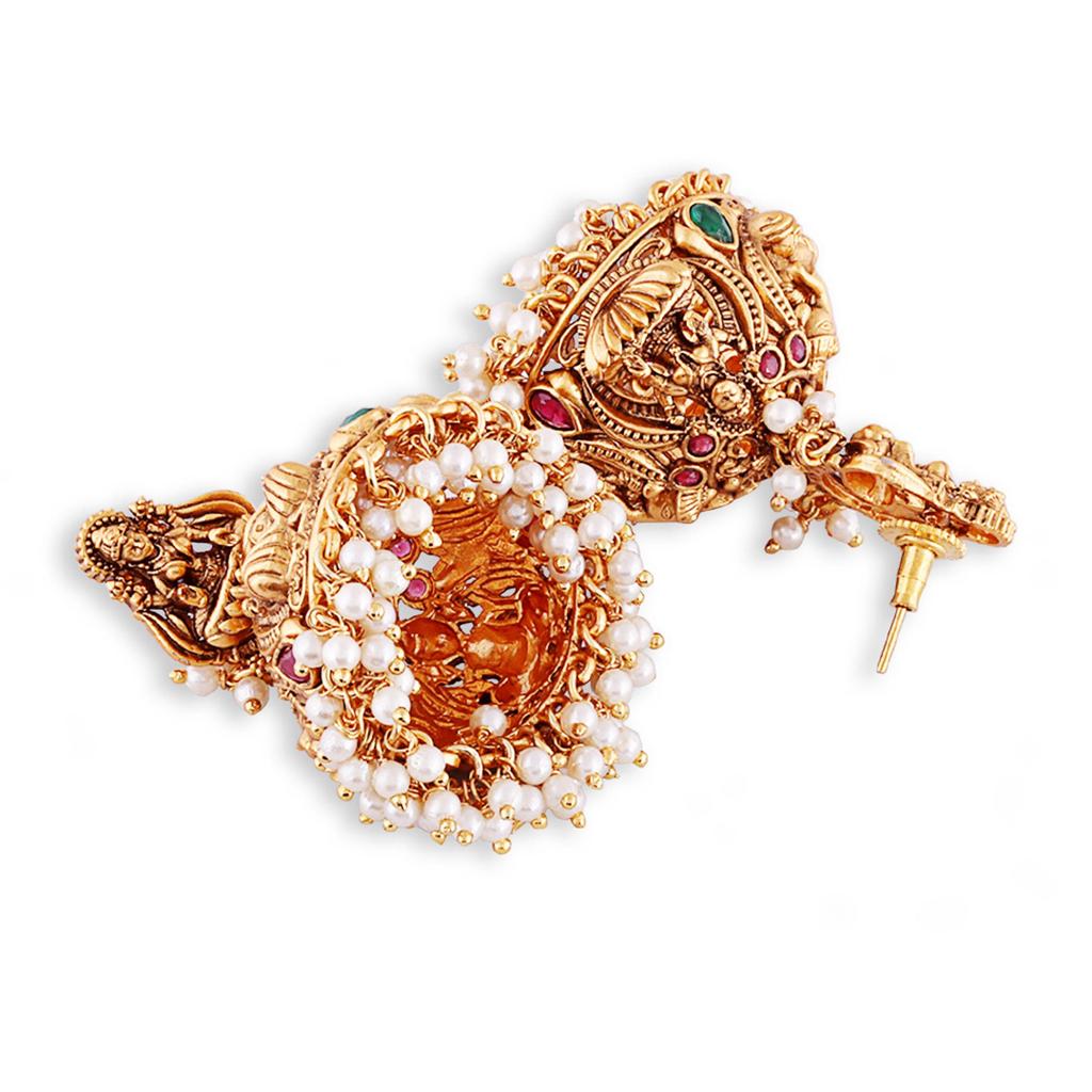 Gold Polish Temple Earrings,Temple Jewelry, Handmade Earring, Women Fashion Earrings