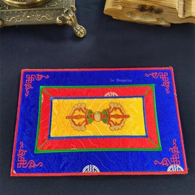 Vintage Tibetische Häkeldecke Bestickt Gewebt Buddhistische Tischdecke Zuhause Kirche Wärmeisolierung Rutschfest Dekoration Dharma-Gefäß