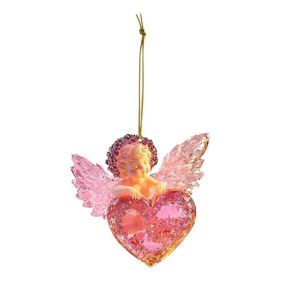 

New 2D Acrylic Elf Angel Hanging Flat Love Diamond Christmas Tree Ornaments Valentine s Day Pendant Rearview Mirrors