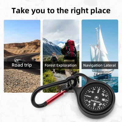 Small Survival Keychain Zipper Pull Mini Compass for Outdoor Backpack Camping Hiking Pocket Navigator Adventure Tool