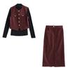 Fashion Temperament Suit Women's Spring and Autumn New Korean Version Long-sleeved Bottoming Shirt Vest Skirt Three-piece Set