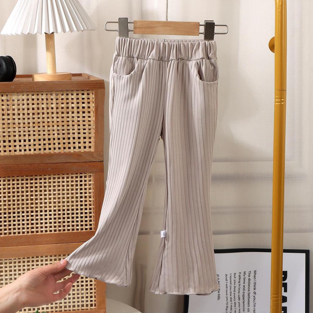 Summer 2025 Girls' Flare Pants: Korean Style Mosquito-Repellent Trousers for Toddlers and Young Children In Solid Colors