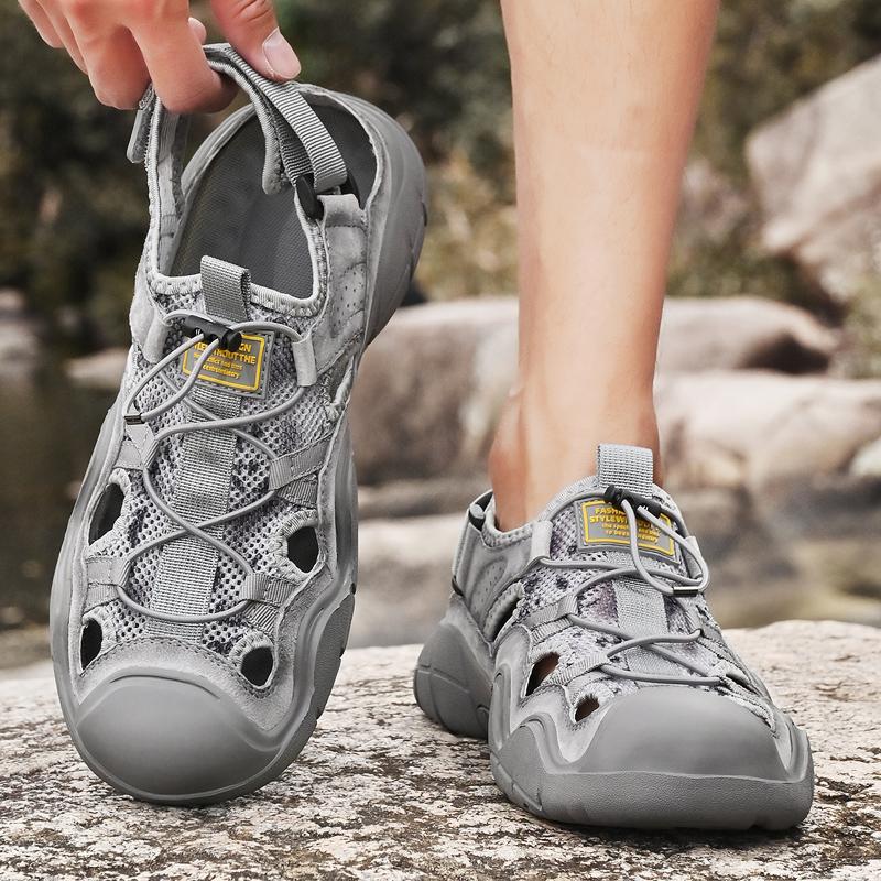 Handgenähte Sommersandalen für Herren, atmungsaktive Outdoor-Freizeitschuhe für Herren, Strandsandalen
