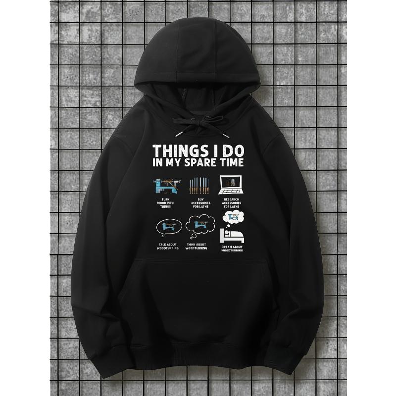 

Trendy Graphic Print Polyester Men s Hoodie Drawstring Thermal Insulation Wrinkle Resistant XXL чорний