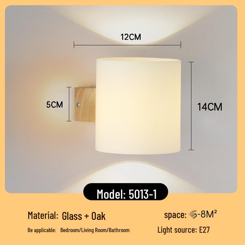 Nordic Solid Wood Wall Lamp - Modern Bedroom, Living Room, Hallway, Staircase, Balcony, Corridor Light Fixture.