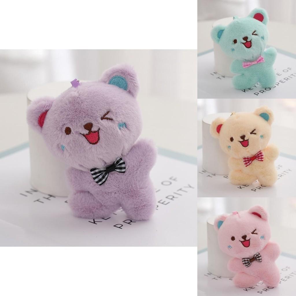Chaveiro Adorável de Pelúcia Urso Feliz Adorável Acessório de Mochila Desenho Animado Máquina de Bonecas Fofa