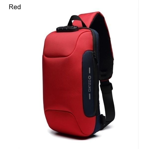 Fashion Multifunction Crossbody Bag for Men Anti-theft Shoulder Messenger Bags Waterproof Short Trip Chest Bag Pack Mens Shoulder Bag