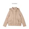 Women's Short Hooded Detachable Sleeves Cotton-padded Jacket