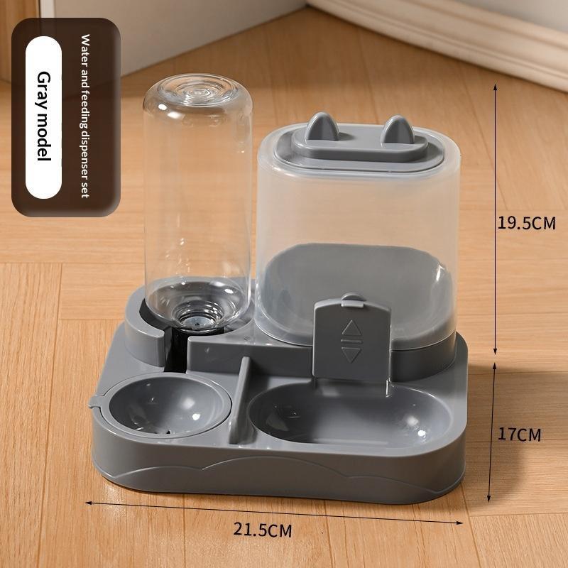 2-in-1 Dry Wet Separation Pet Feeder Water Dispenser Large Capacity Durable Plastic for Multi-Pet Family Home Use