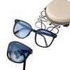 With Glasses Uv Protection Sunglasses, Trendy Folding Sunglasses