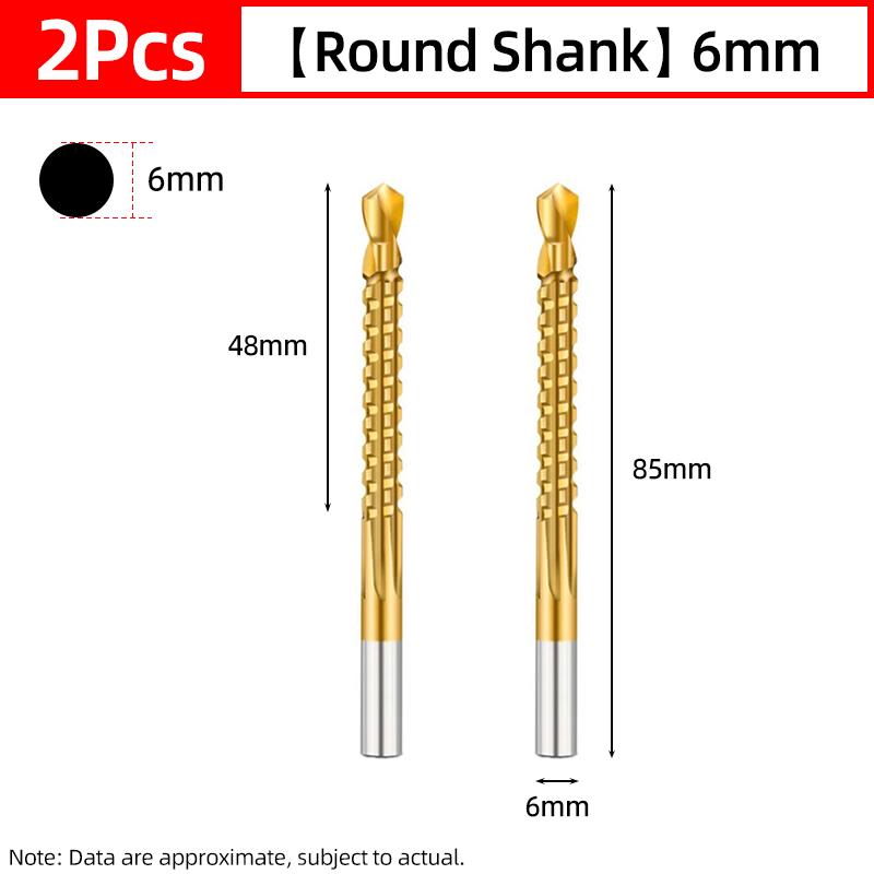 HSS Titanium Serrated Drill Bit Set 3/4/5/6/6.5/8mm Grooving Cutting Hole Saw Twist Drill Bits Round/Hex Shank Wood Metal Tools