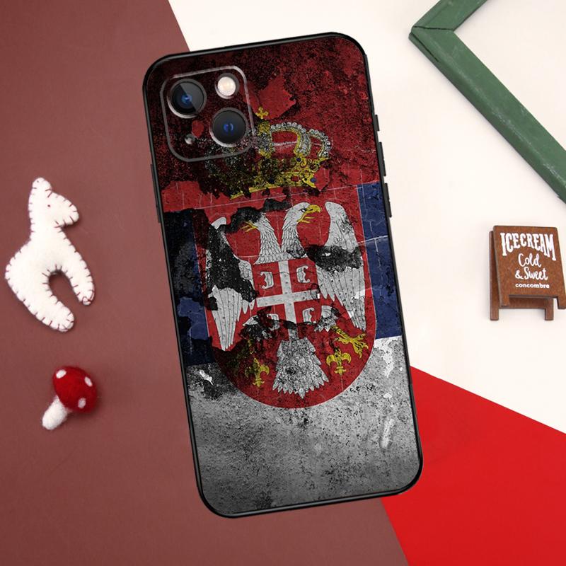 Cool pouzdro s vlajkou Srbska pro iPhone 13 12 11 14 15 Pro Max 7 8 Plus X XR XS Max 12 Mini SE 2020 2022 Kryt Coque