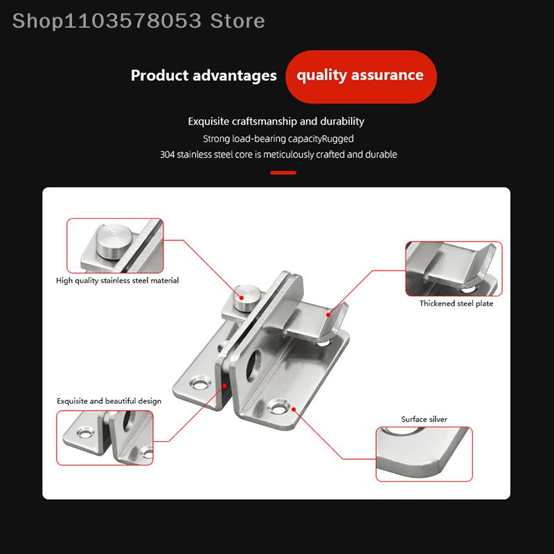 1x Sliding Door Lock Bolts Anti-theft Catch Lock Sliding Bolts Lock Padlock Clasp Gate Safety Lock Home Stainless Steel Hardware