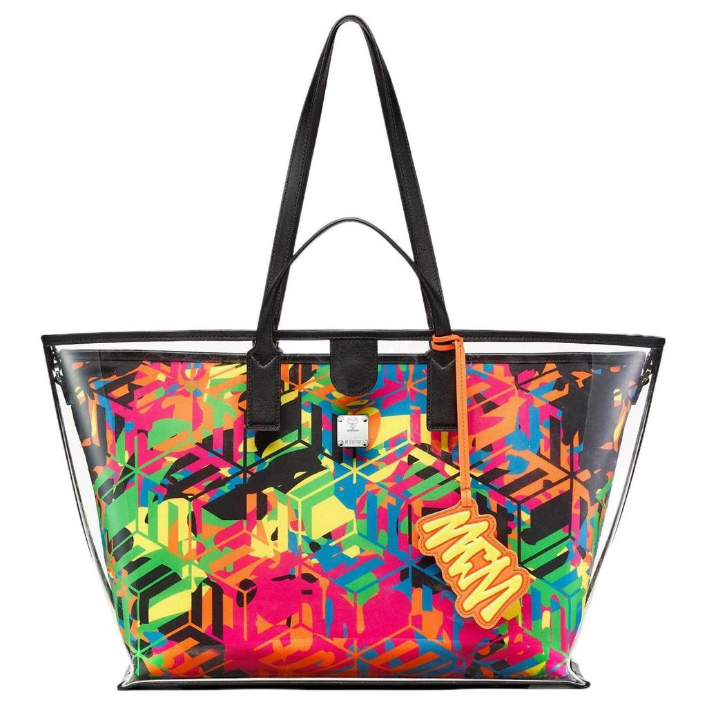 MCM Aren Cubic Colorful Geometric Pattern Eco-Friendly Nylon Tote Bag Women Tote Bags Transparent MWPCATA01MT001
