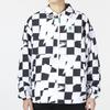 adidas Neo U Vbe Rev Jkt Plaid Print Logo Button Down Long Sleeve Flip Collar Jacket Unisex Jackets Black White HU1111