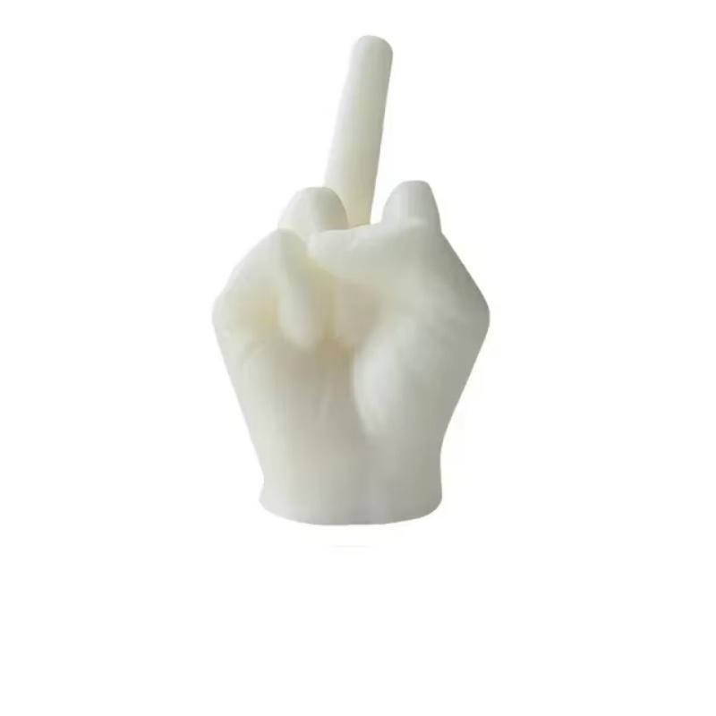 Creative Candles Middle Finger Shaped Gesture Scented Candles Niche Funny Quirky Gifts Home Decoration Ornaments Birthday Gifts белый