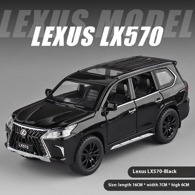 1/32 Scale LEXUS LX570 SUV Alloy Off Road Diecast Metal Model Fine Model Collection Computer Desktop Ornaments Children Birthday Gift