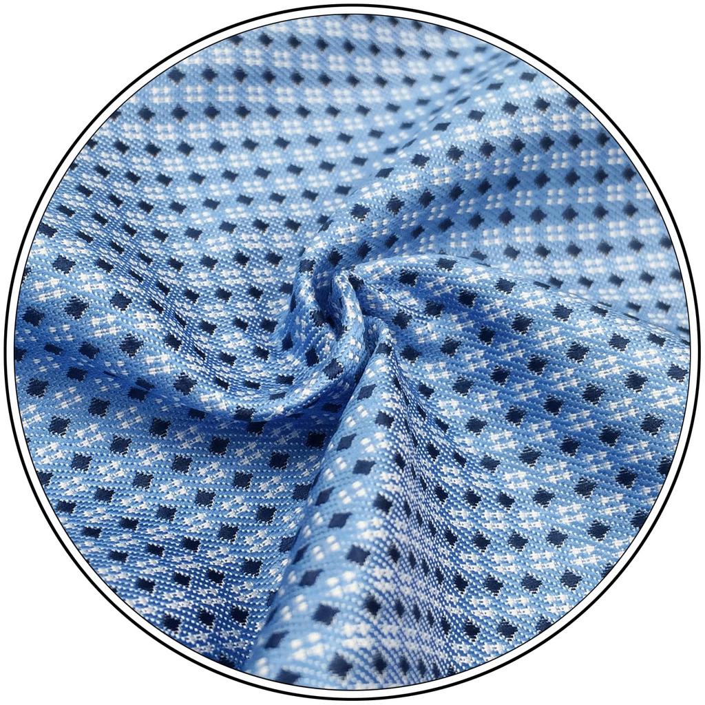 SHLAX&WING Men's Blue Dot Business Silk Long Necktie, 160cm