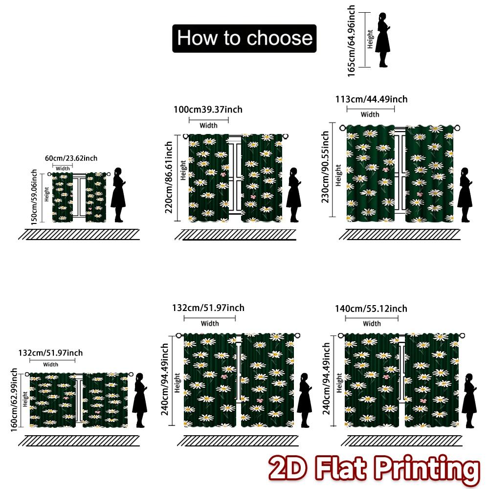 Set Of 2 Flat Printing Curtains Without Rod Floral Spring Design Saint Patrick Is Day Festival Popular Drapes Curtain Made Polyester