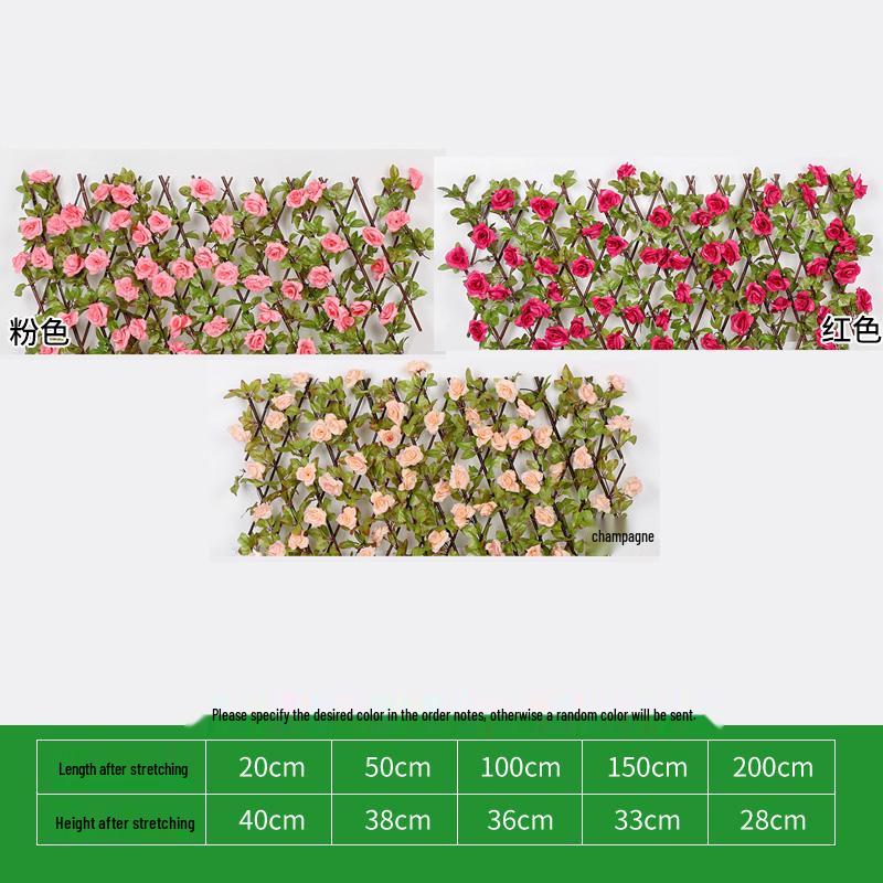 Retractable Wooden Picket Fence for Outdoor Greenery and Balcony Decoration