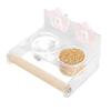 Clear Hanging Double Bowl Bird Food Dispenser And Drinking Cup with Perch Wood Rod For Small Birds Parakeets Finches