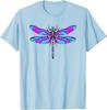 Vibrant Stained Dragonfly Insect Art T-Shirt