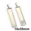 5pcs Stainless Steel 10x25mm 10x50mm Inner Size Rectangle Square Pendant Cabochon Blank Base Setting Tray for DIY Jewelry Making
