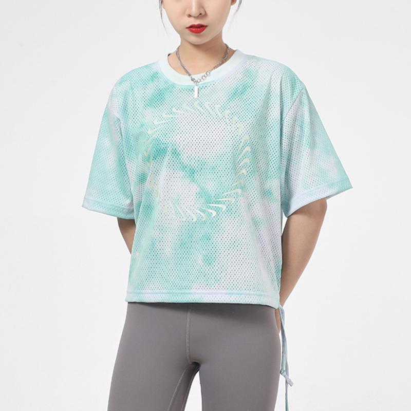 Nike Sportswear Icon Clash Tie-Dye Print Mesh Breathable Short-Sleeve T-Shirt Women Tops Green CZ9325-342
