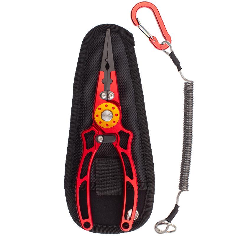 Multifunctional Fishing Pliers Aluminum Alloy Fishing Scissors Line Cutting Machine Fish Control Tool Portable Easy Storage Pliers Sleeve