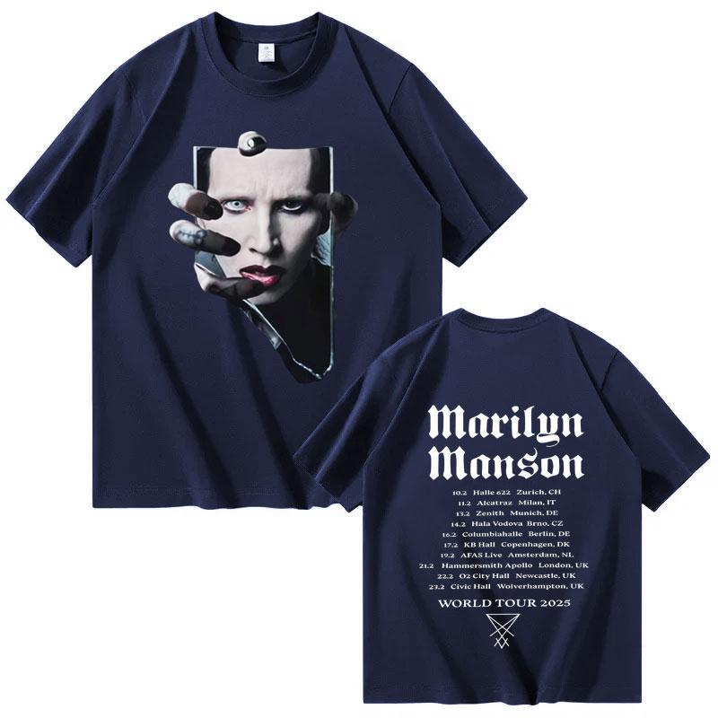Marilyn Unisexson 2026 Touring Tshirt for Unisex and Women Extralarge Highquality Hip Pop Summer Printed Cotton Tshirt