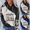 Camicie casual da donna con stampa mucca carina, manica lunga, girocollo, girocollo