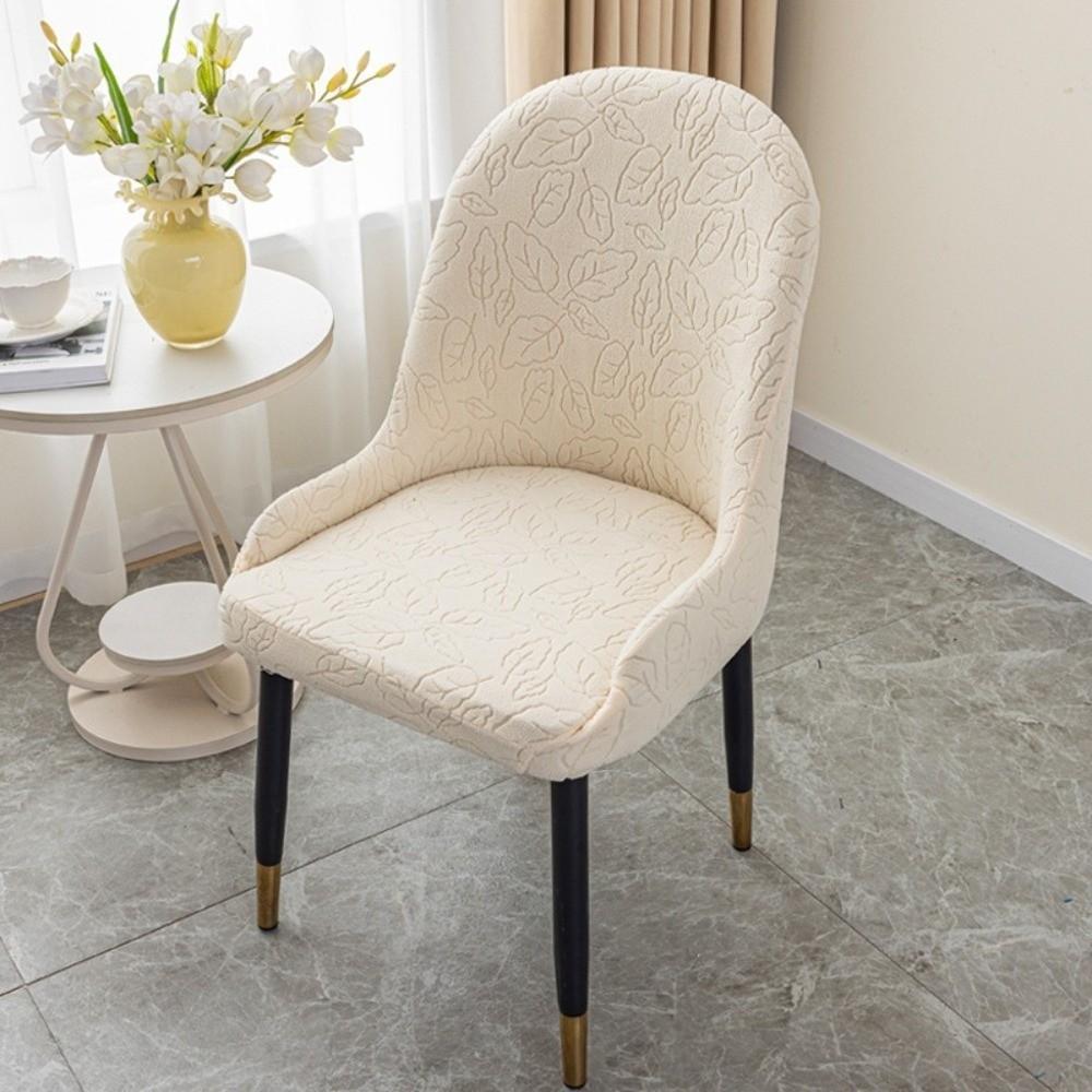 3D Jacquard Curved Armchair Covers Elastic Semicircle Chair Slipcovers Dustproof Dining Chair Cover Kitchen Wedding Banquet