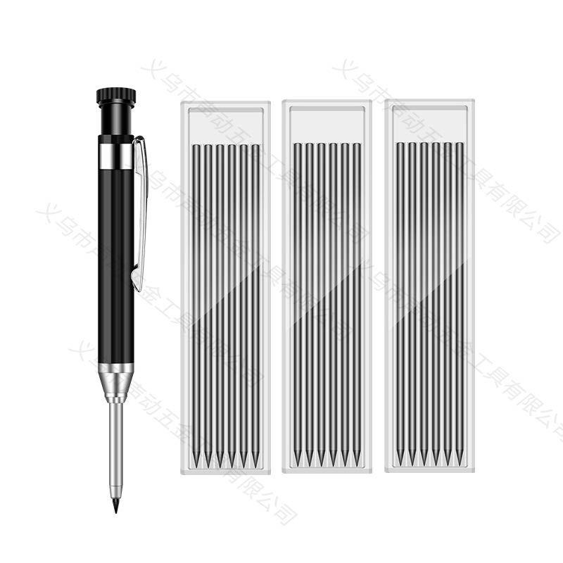Em estoque: Lápis de Grafite Exclusivo de Metal com Ponta Longa de 2,8 mm para Furos Profundos em Marcenaria & Engenharia para Marcação & Posicionamento