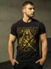 Basic Cotton Black T-shirt with Print and Text