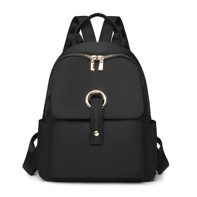 Casual solid color backpack women's new trendy college student schoolbag commuting large capacity travel backpack tide