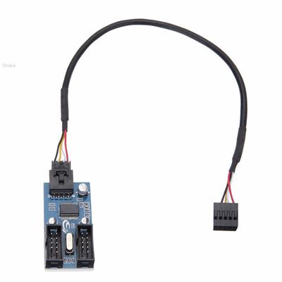 9pin USB Header Male 1 to 2 Female Extension Splitter Cable 9P Connector Adapter