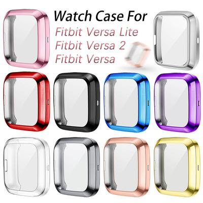 Fitbit Versa Lite/Versa 2/Versa için koruyucu kılıf TPU kapak tampon ekran koruyucu ile akıllı saat kabuk aksesuarları