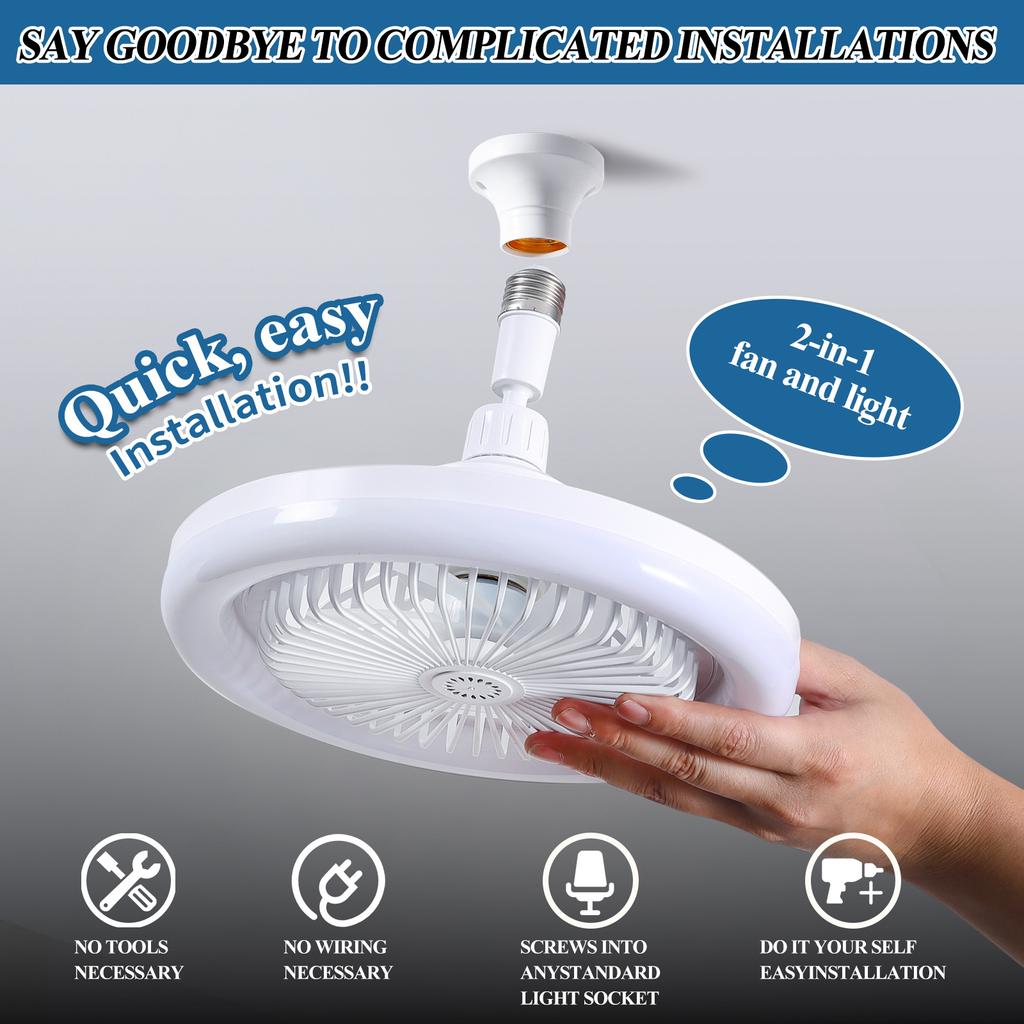 LED Fan Light Modern Simple Fan Lighting Dual-purpose Integrated E27 Screw Fan Lamp