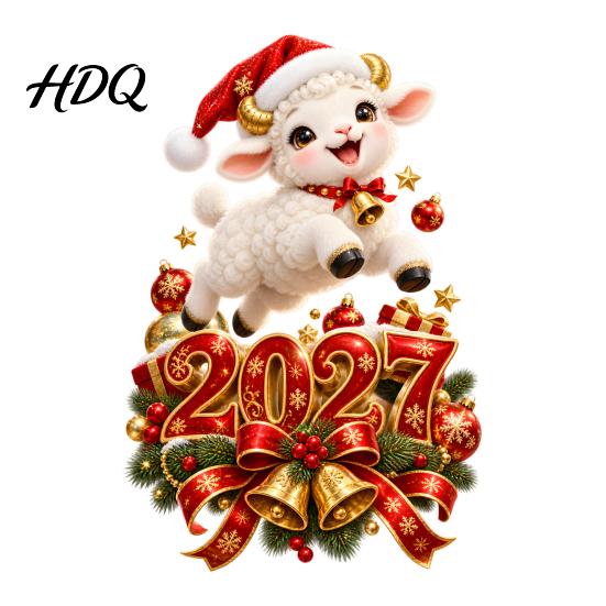 Christmas Lamb Window Art 2027 New Year Clings Cartoon Sheep Static Glass Stickers Door Festive Ornaments of Goat Decal for Holiday Home Office